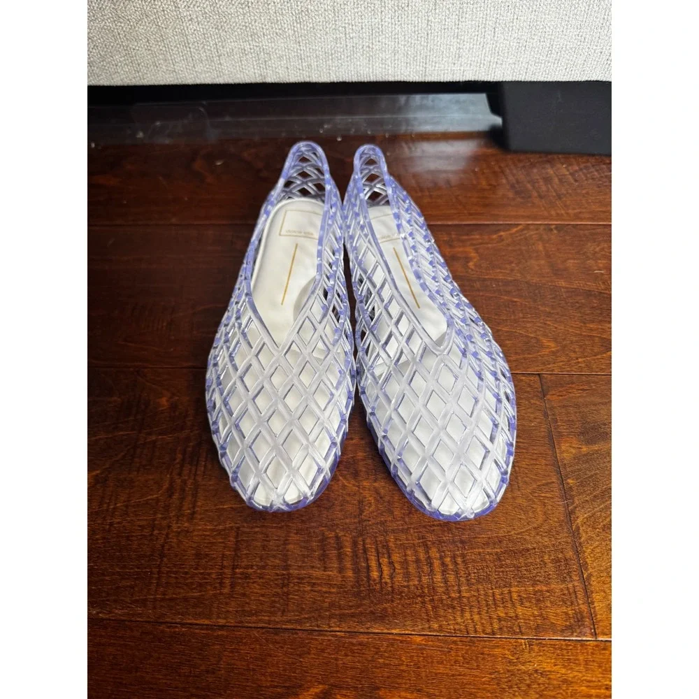Dolce Vita Cici Jelly Flats Clear Lattice Woven Pointed Toe Shoes 9